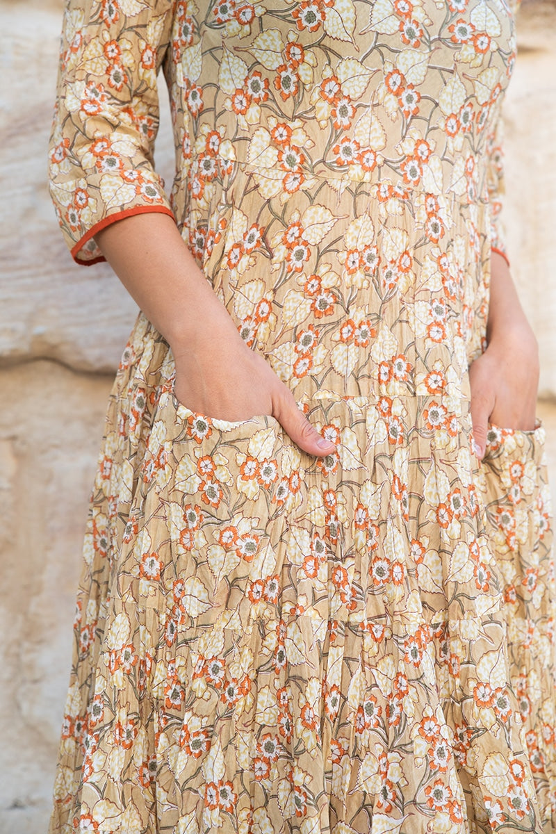 Flamenco Dress with Sleeves - Amber