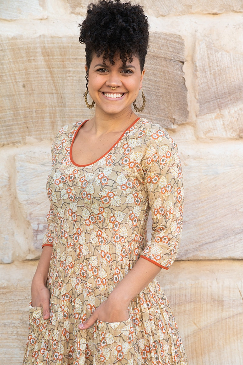 Flamenco Dress with Sleeves - Amber
