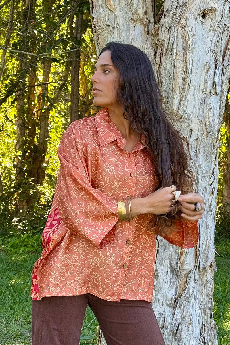 Vintage Sari Amira - Saffron Curio (wool/silk)