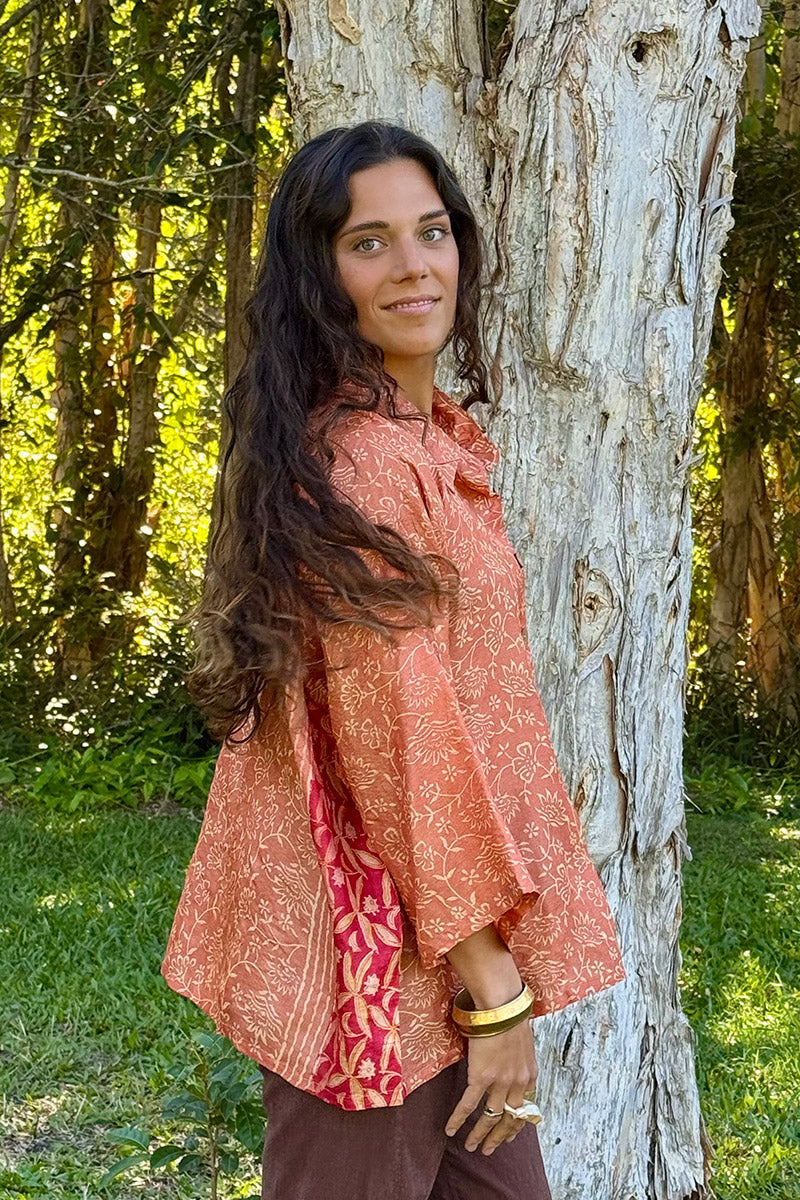 Vintage Sari Amira - Saffron Curio (wool/silk)
