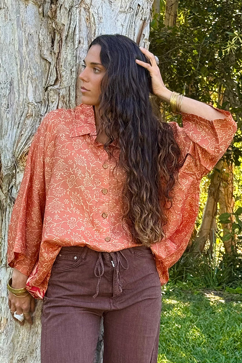 Vintage Sari Amira - Saffron Curio (wool/silk)