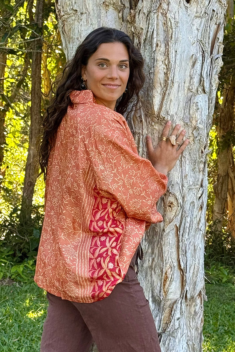 Vintage Sari Amira - Saffron Curio (wool/silk)