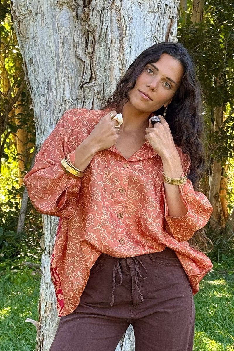 Vintage Sari Amira - Saffron Curio (wool/silk)