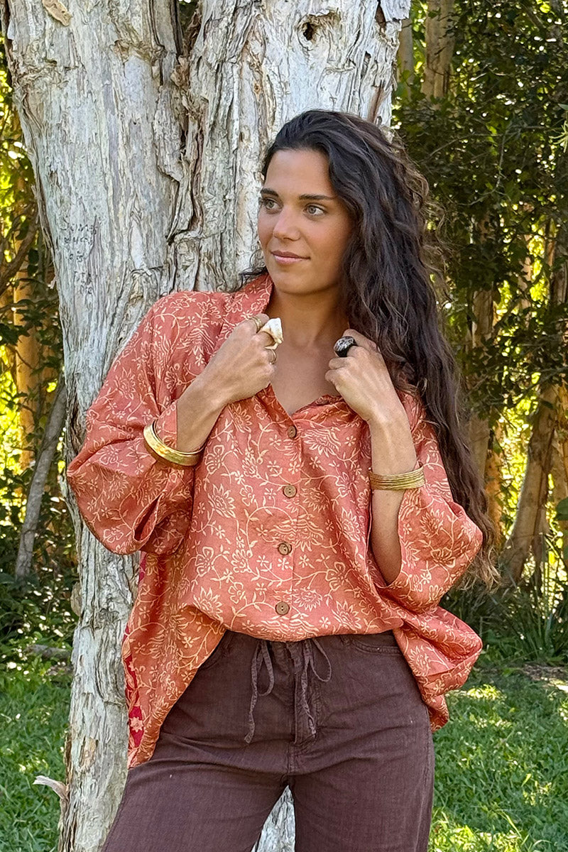 Vintage Sari Amira - Saffron Curio (wool/silk)