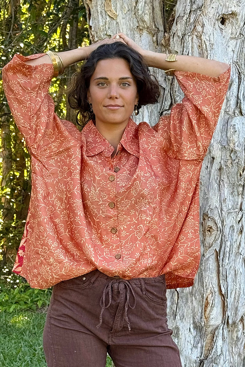 Vintage Sari Amira - Saffron Curio (wool/silk)