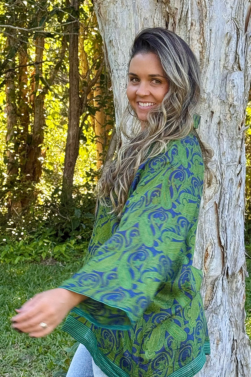 Vintage Sari Amira - Fernleaf (wool/silk)