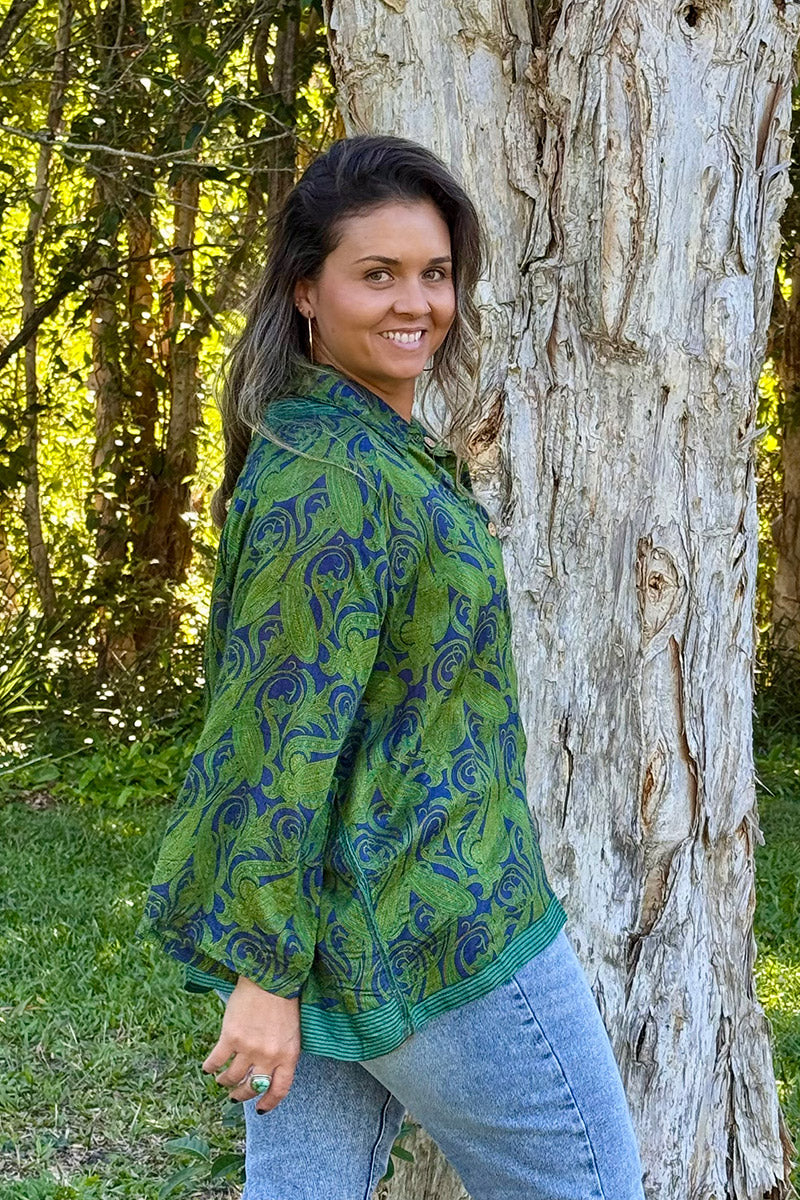 Vintage Sari Amira - Fernleaf (wool/silk)