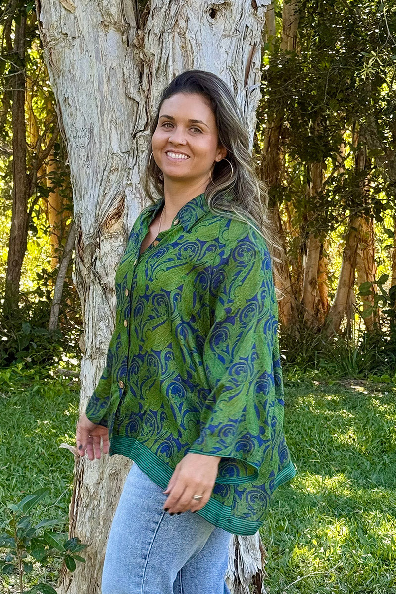 Vintage Sari Amira - Fernleaf (wool/silk)