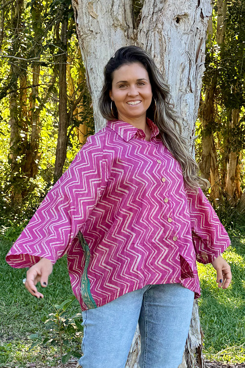 Vintage Sari Amira - Orchid (wool/silk)