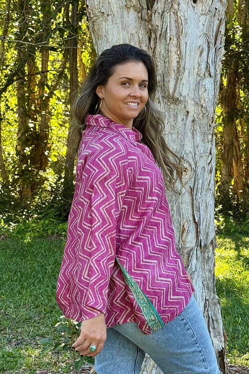 Vintage Sari Amira - Orchid (wool/silk)
