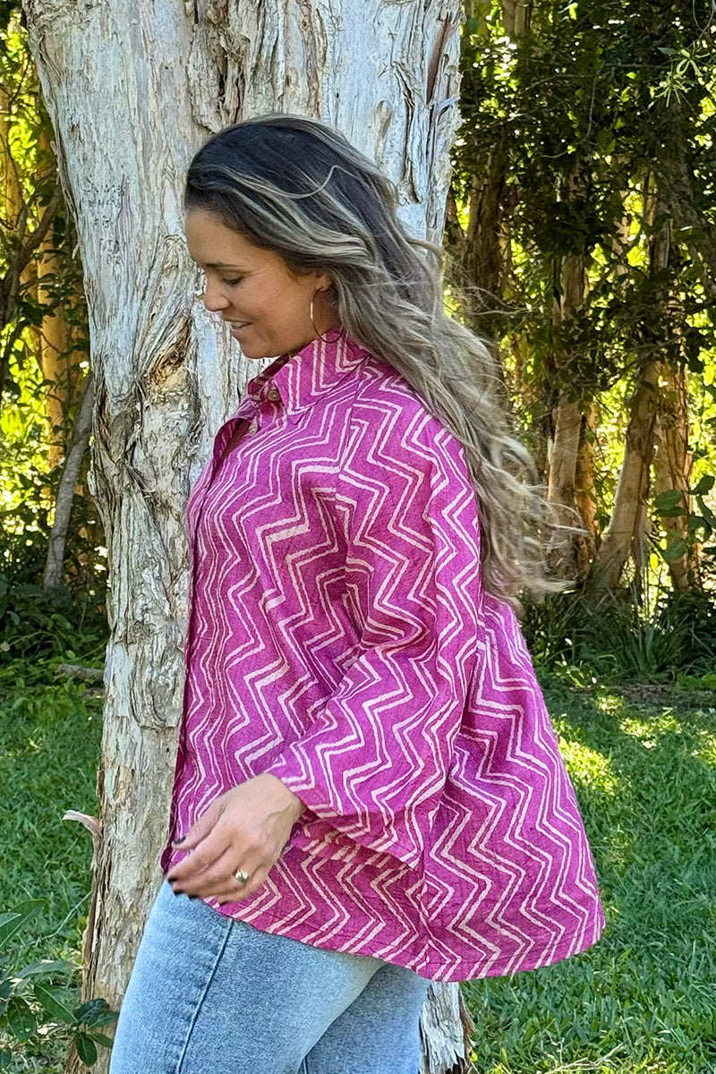 Vintage Sari Amira - Orchid (wool/silk)