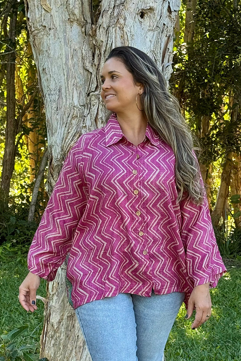 Vintage Sari Amira - Orchid (wool/silk)