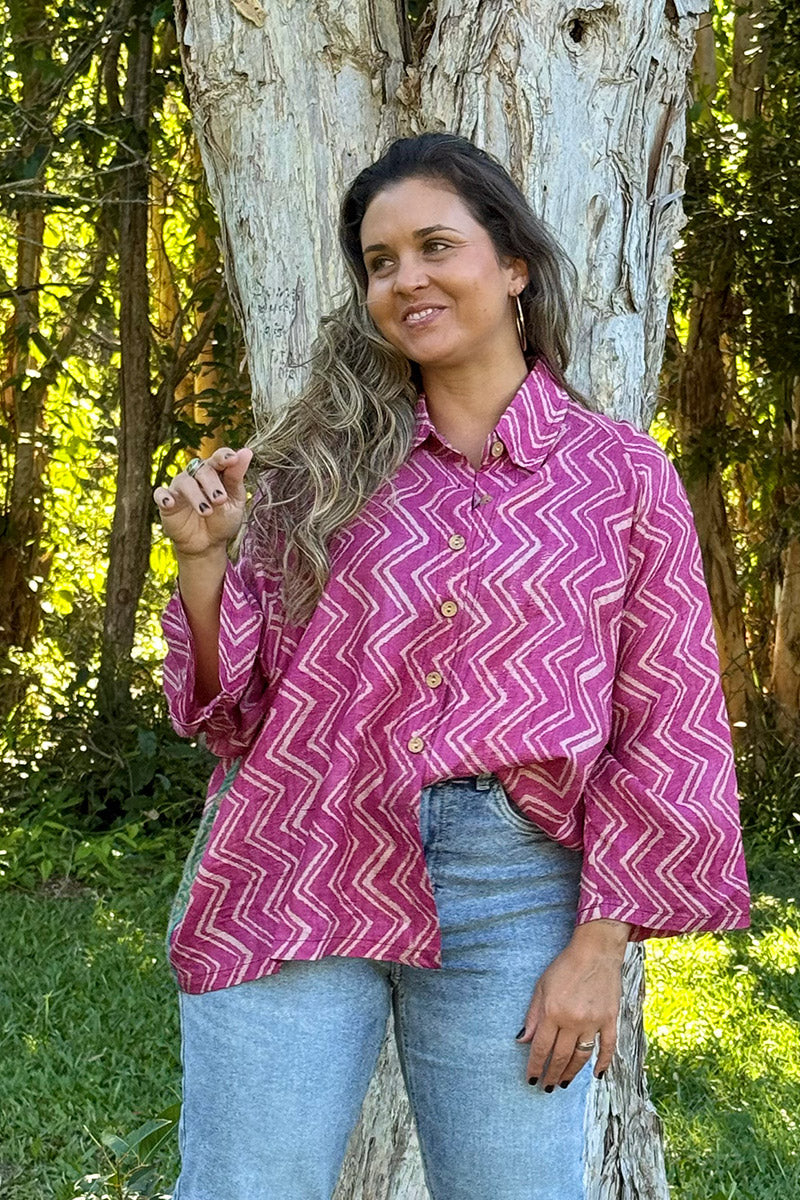 Vintage Sari Amira - Orchid (wool/silk)