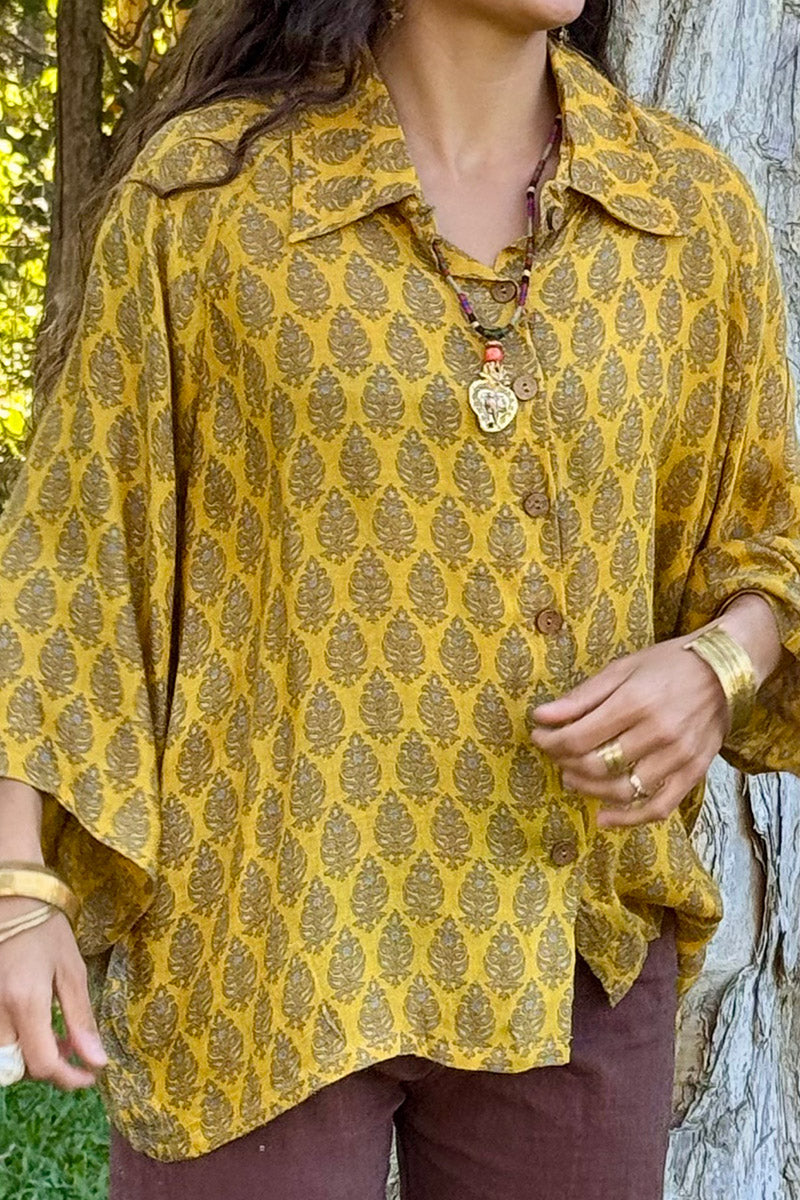 Vintage Sari Amira - Gold Dust (wool/silk)