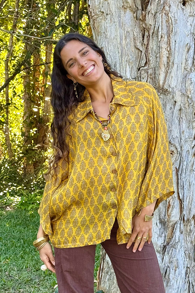 Vintage Sari Amira - Gold Dust (wool/silk)