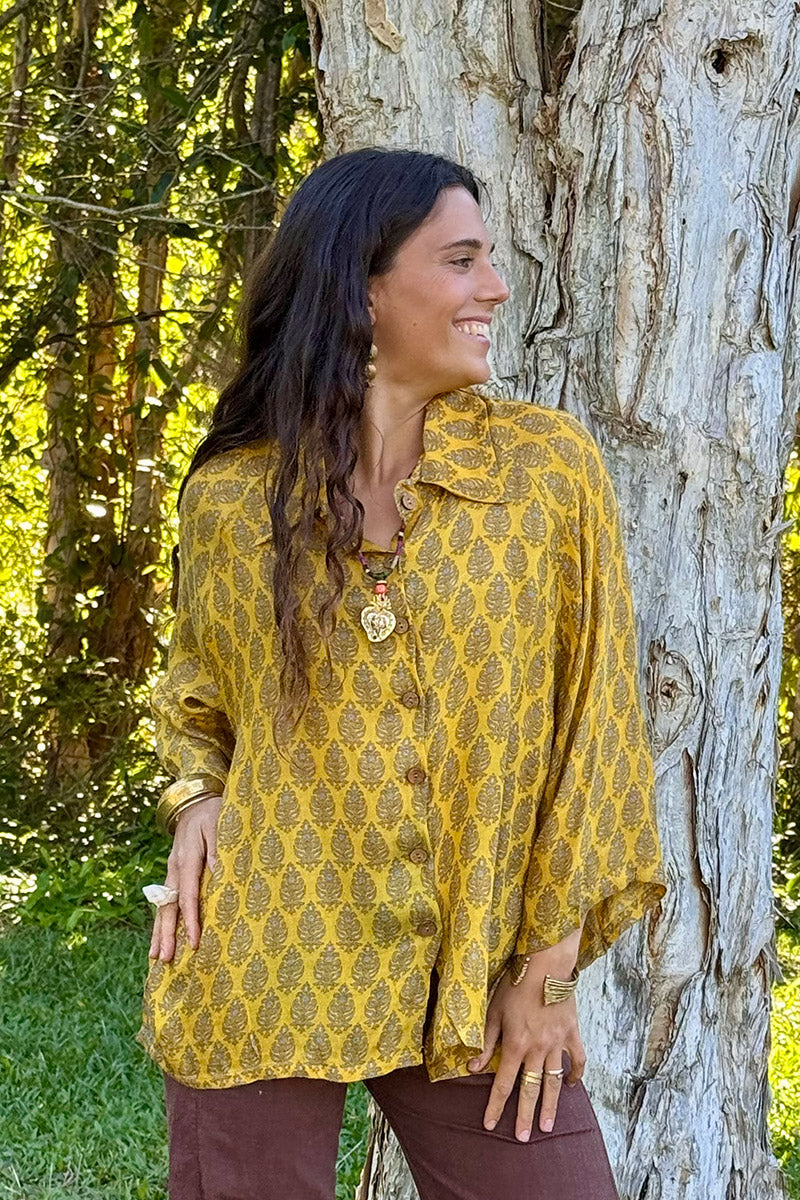 Vintage Sari Amira - Gold Dust (wool/silk)