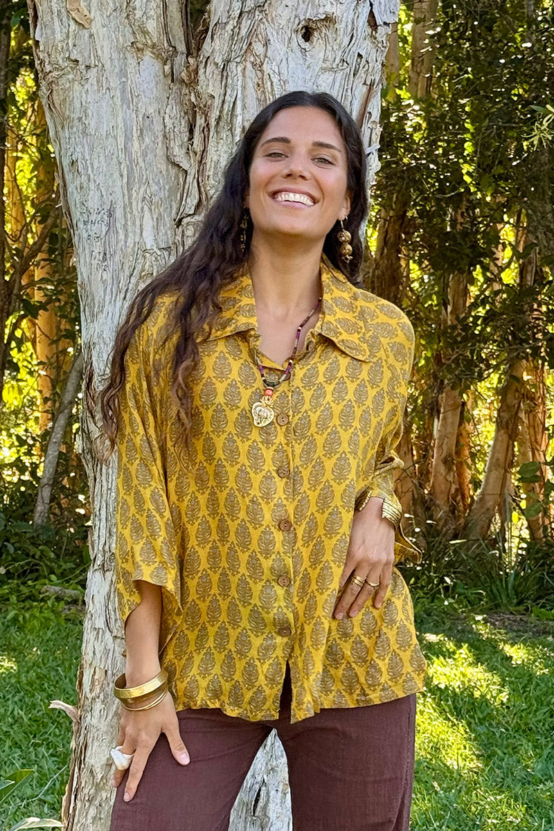 Vintage Sari Amira - Gold Dust (wool/silk)