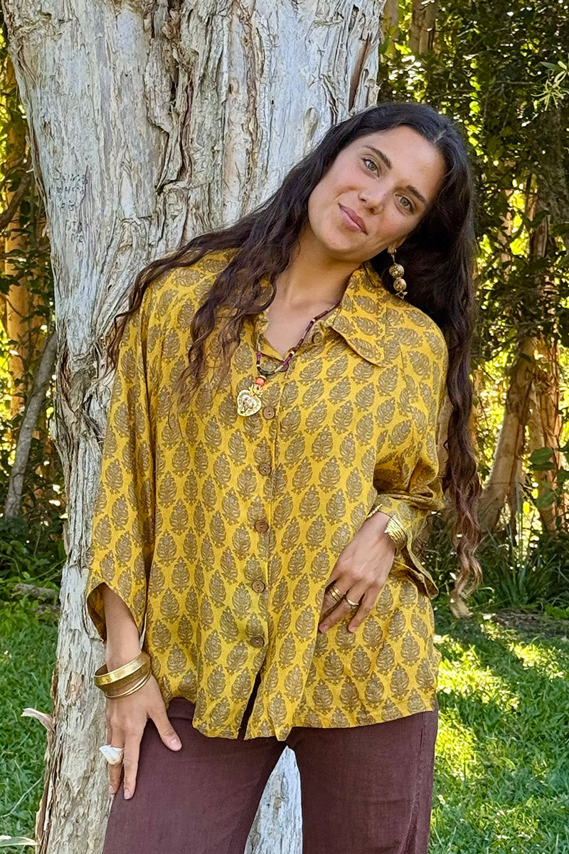 Vintage Sari Amira - Gold Dust (wool/silk)