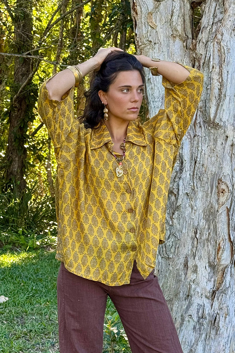 Vintage Sari Amira - Gold Dust (wool/silk)