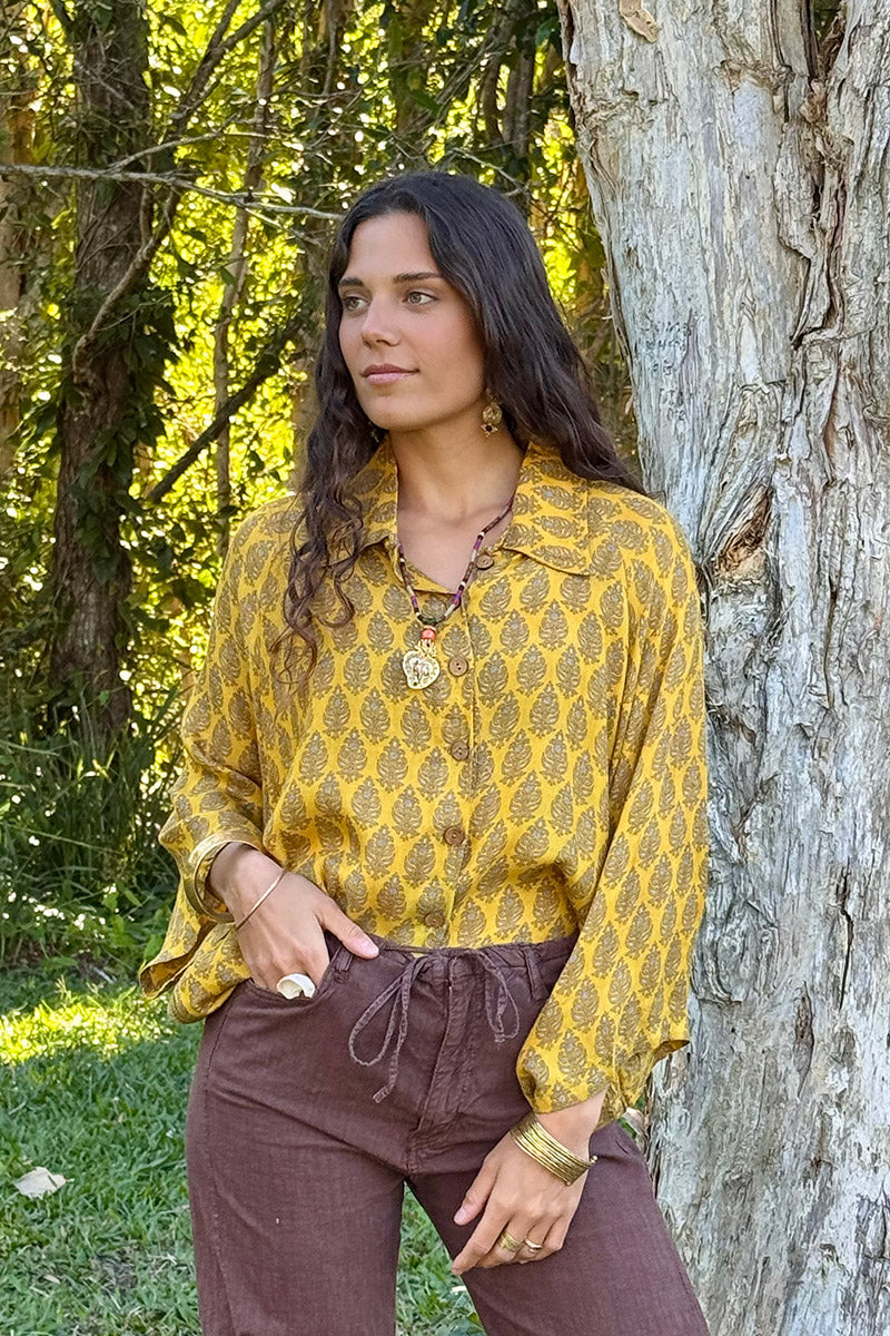 Vintage Sari Amira - Gold Dust (wool/silk)