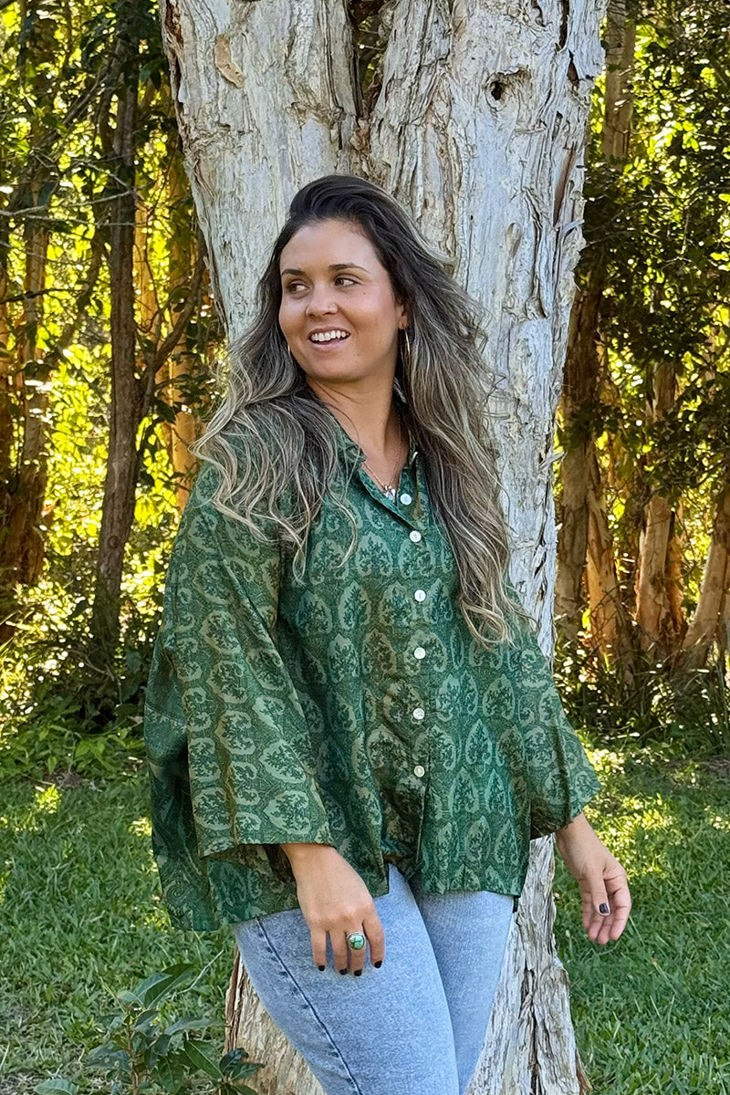 Vintage Sari Amira - Jade (silk)