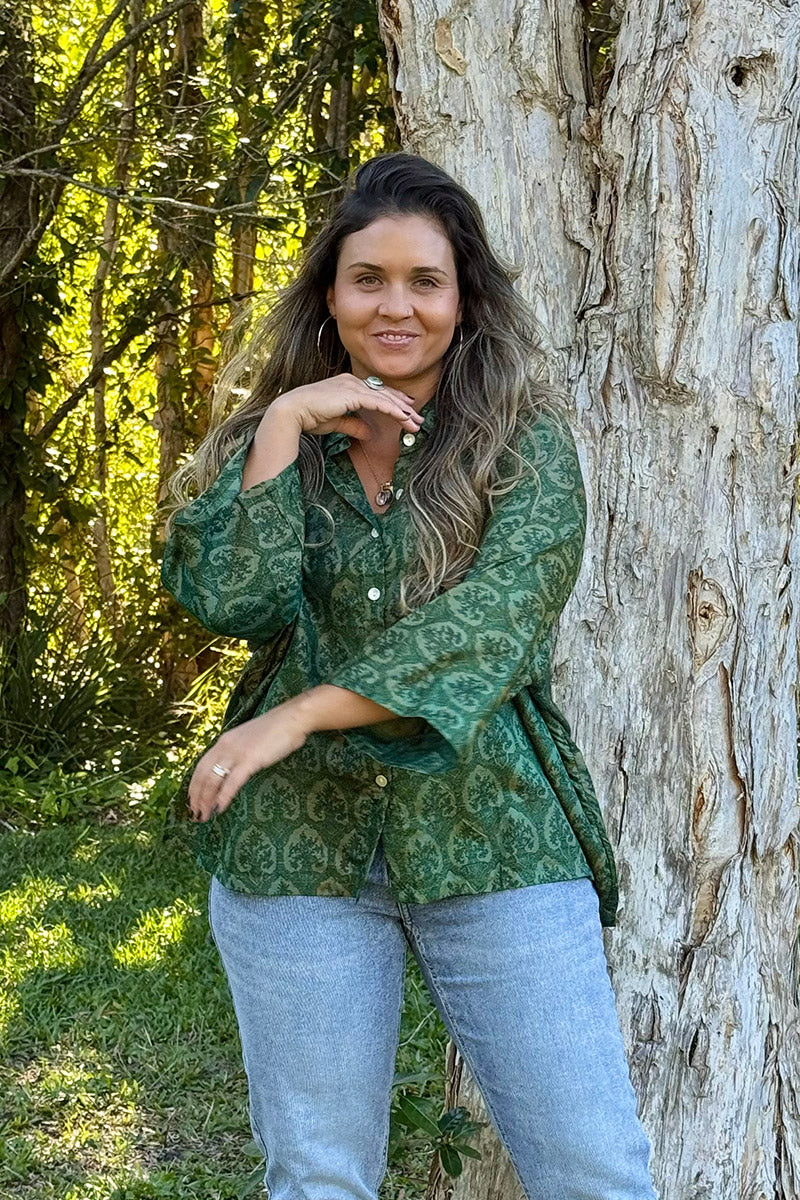 Vintage Sari Amira - Jade (silk)