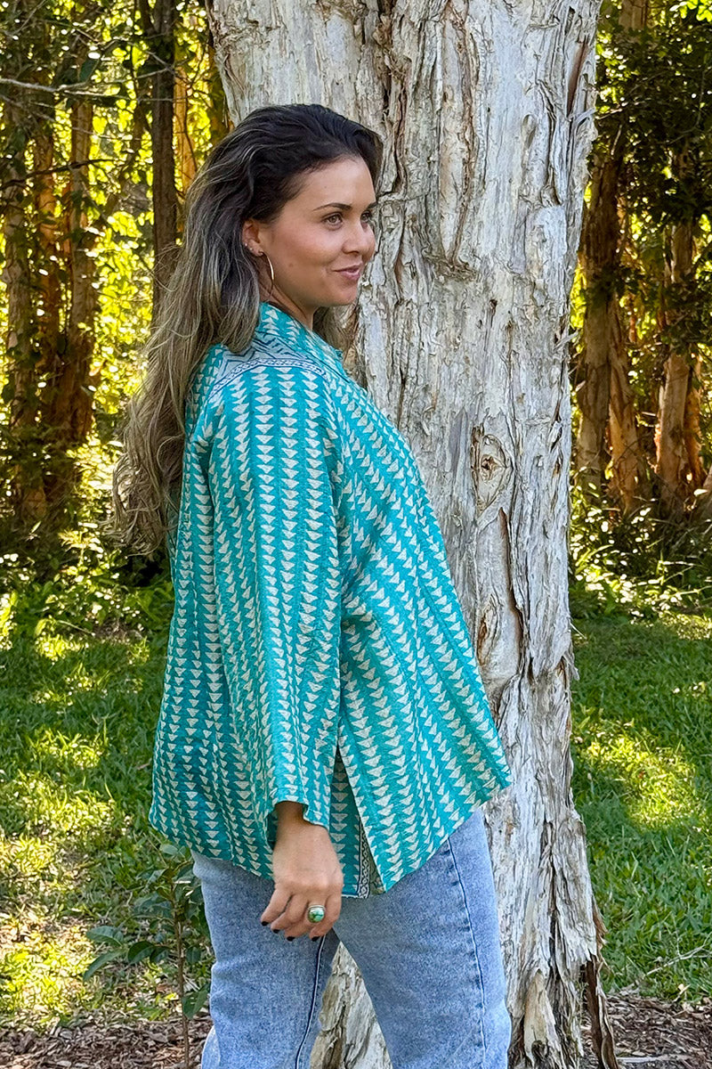 Vintage Sari Amira - Ocean (wool/silk)
