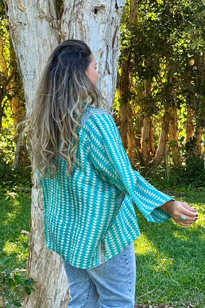 Vintage Sari Amira - Ocean (wool/silk)