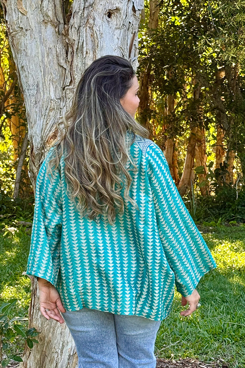 Vintage Sari Amira - Ocean (wool/silk)