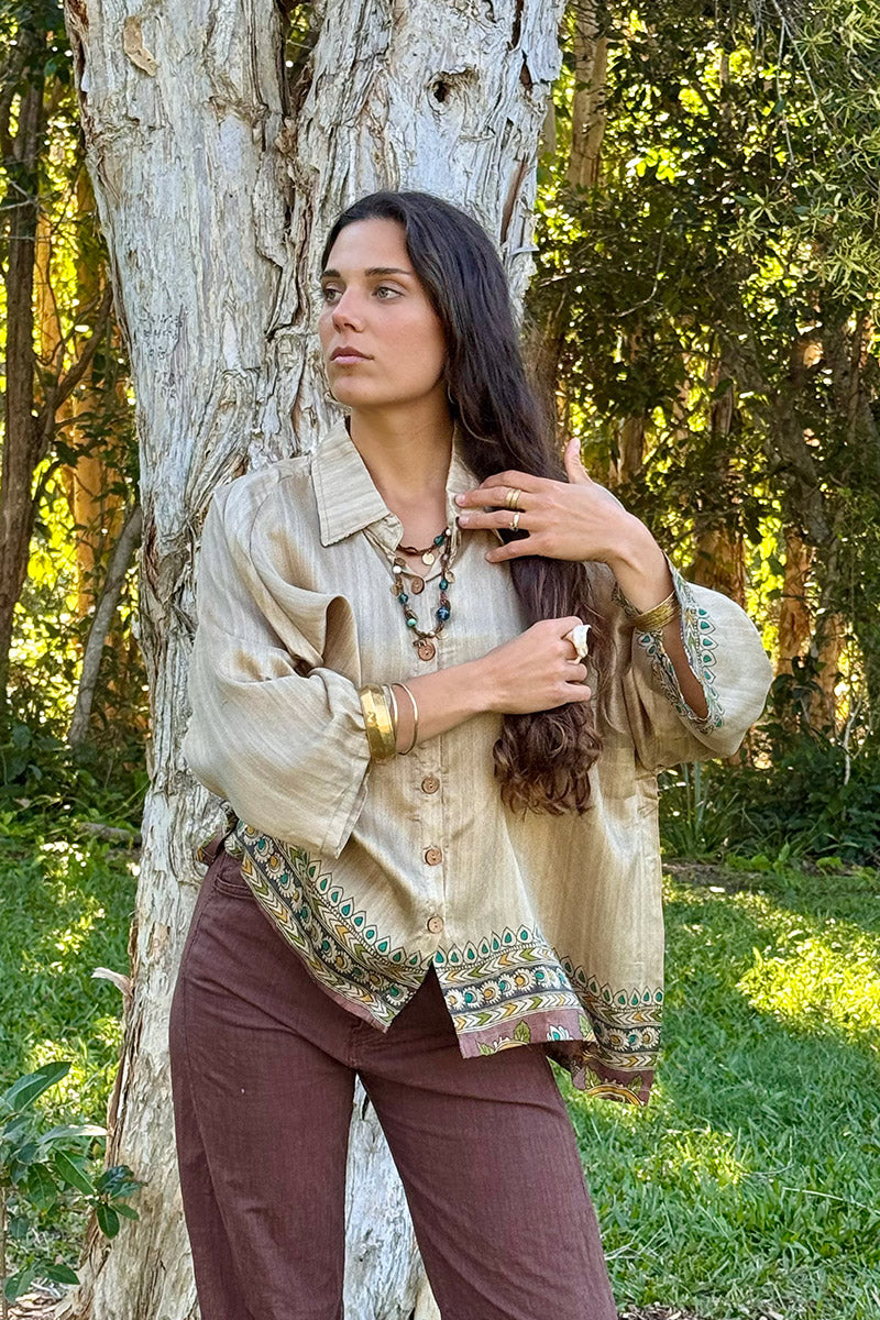 Vintage Sari Amira - Bisque (wool/silk)