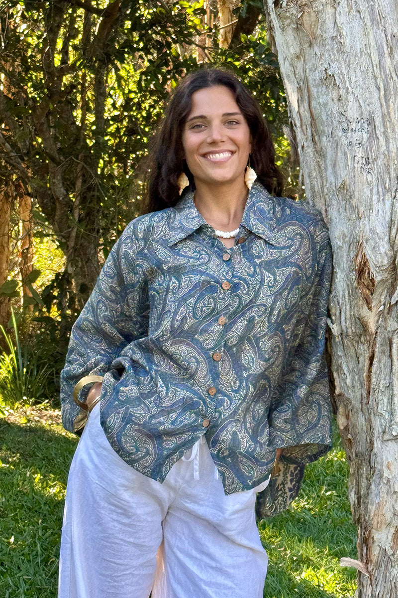 Vintage Sari Amira - Paisley (wool/silk)