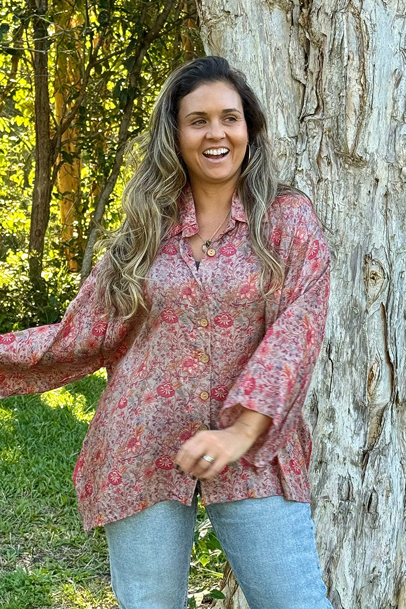 Vintage Sari Amira - Flora (wool/silk)