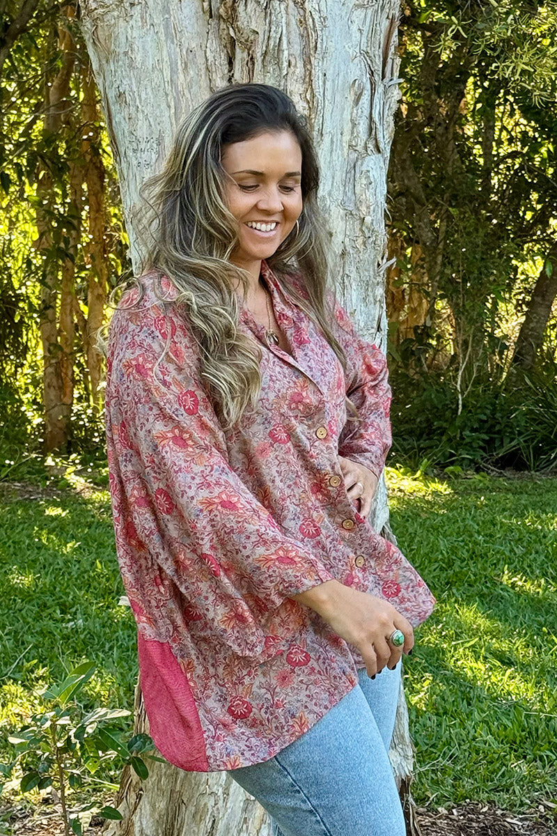 Vintage Sari Amira - Flora (wool/silk)