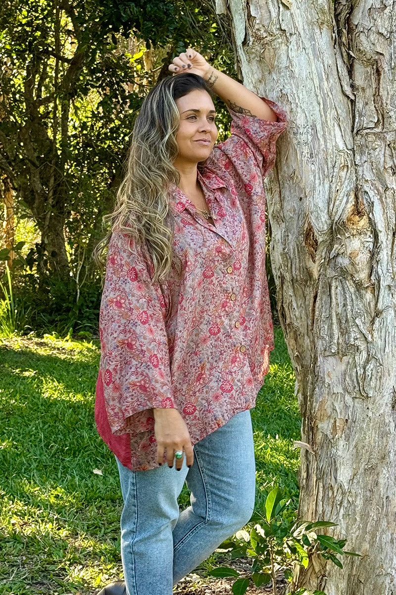 Vintage Sari Amira - Flora (wool/silk)