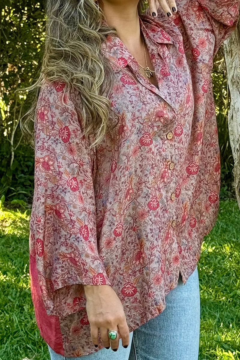 Vintage Sari Amira - Flora (wool/silk)