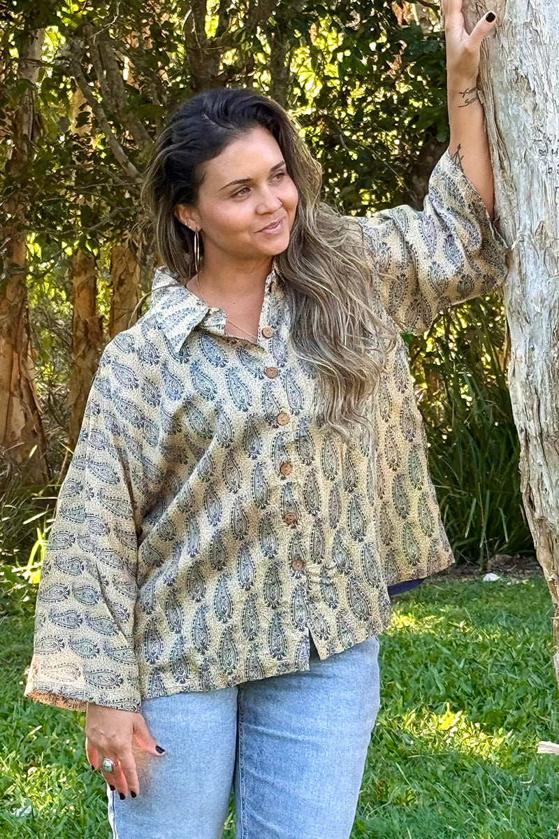 Vintage Sari Amira - Veda (wool/silk)