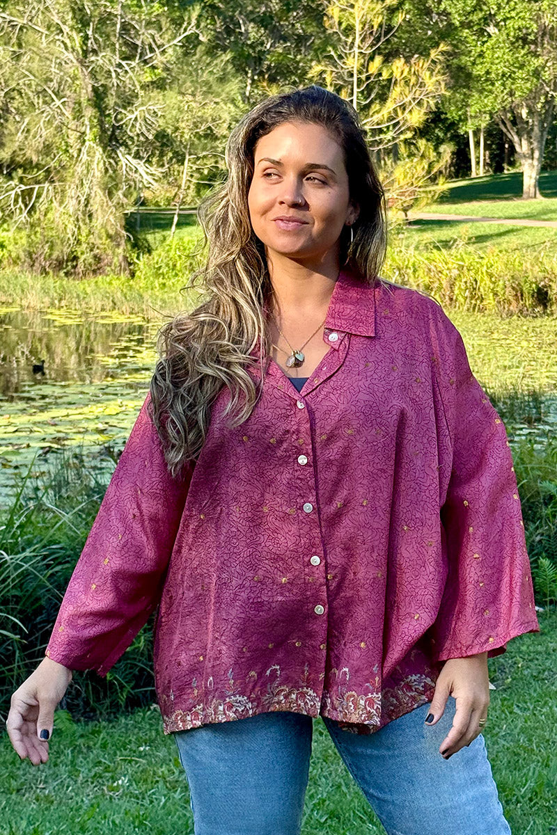 Vintage Sari Amira - Rouge (silk)
