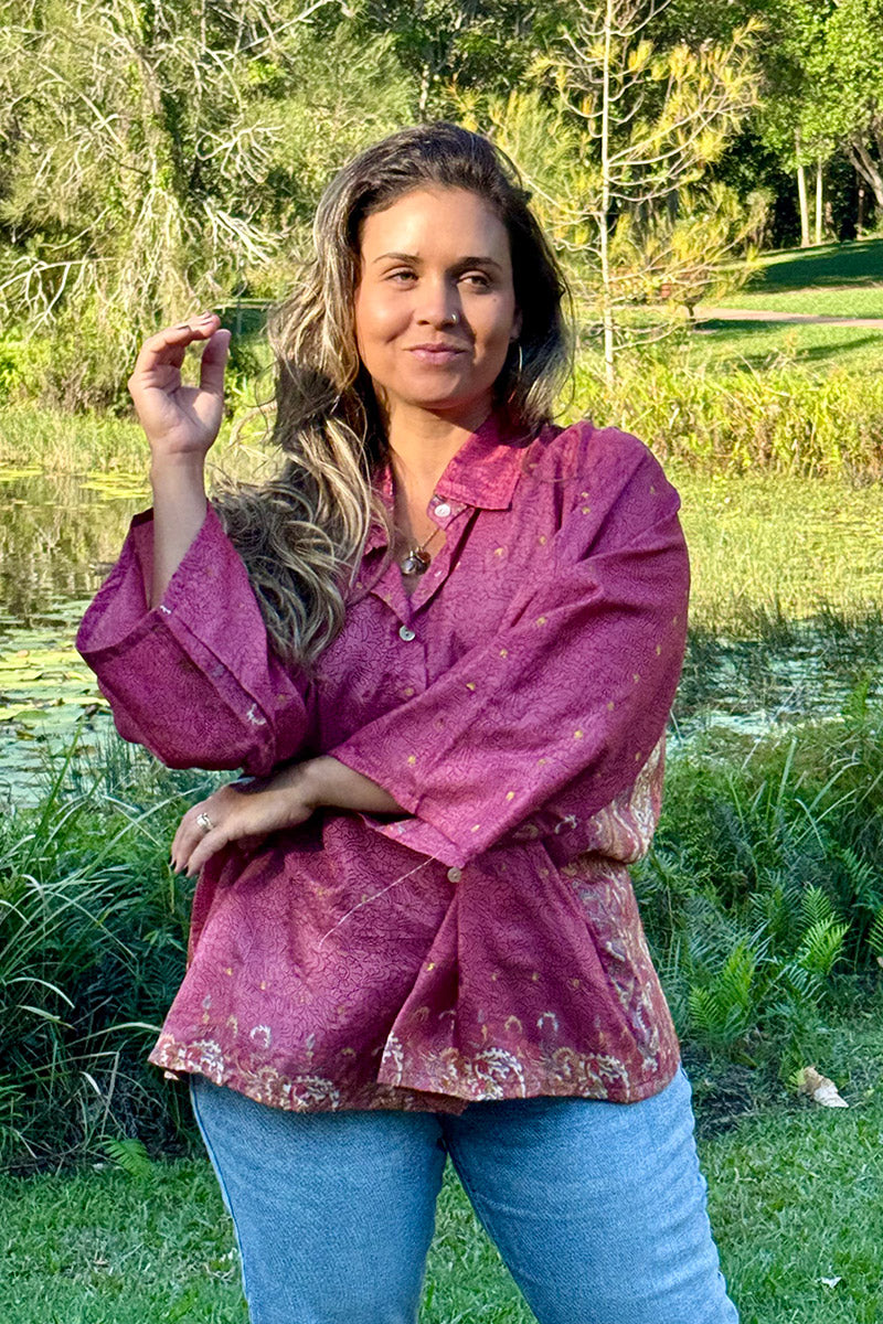 Vintage Sari Amira - Rouge (silk)