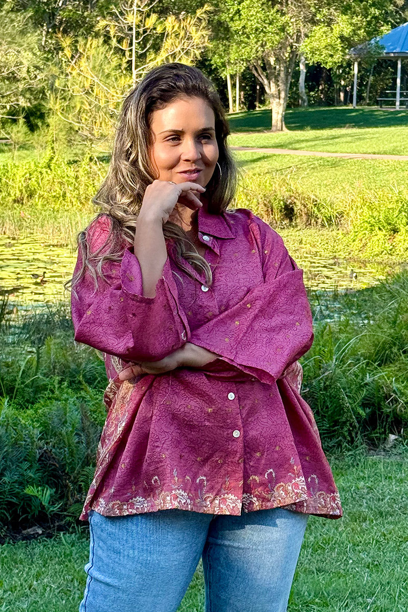 Vintage Sari Amira - Rouge (silk)
