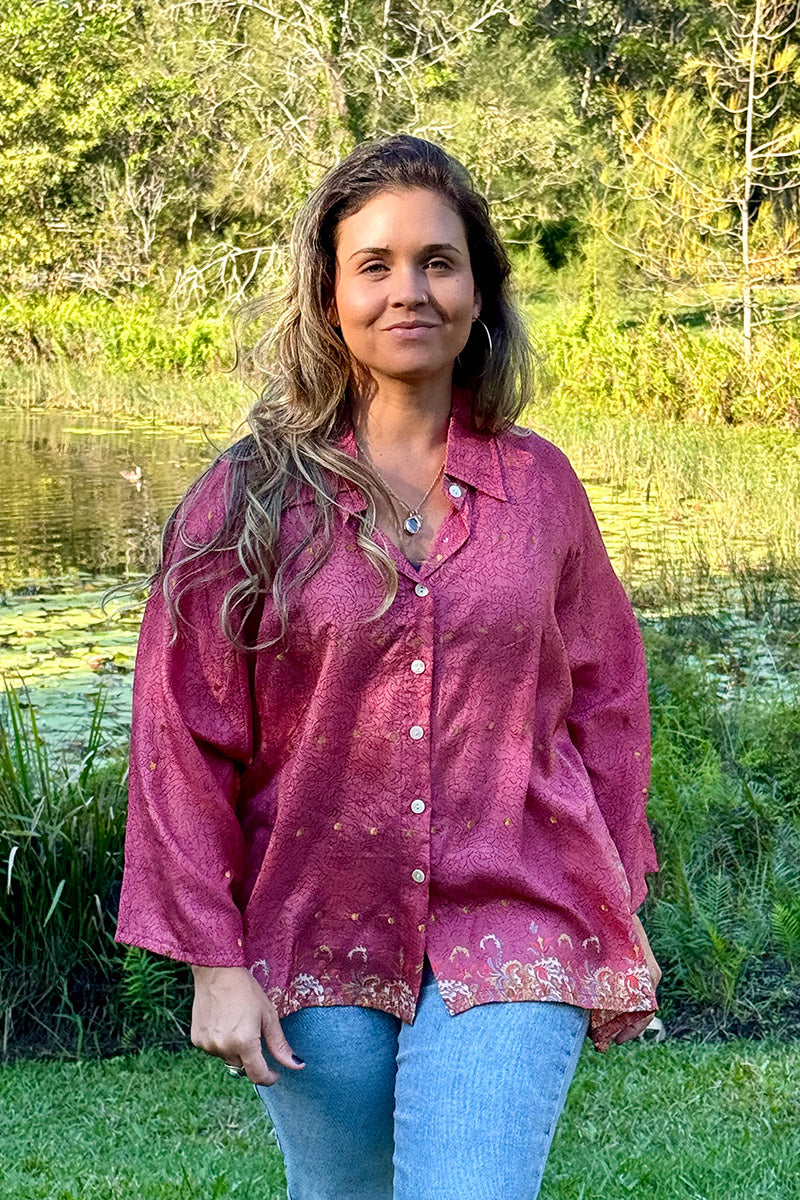 Vintage Sari Amira - Rouge (silk)