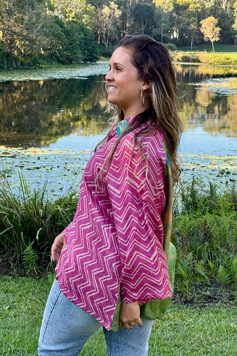 Vintage Sari Amira - Orchid (wool/silk)