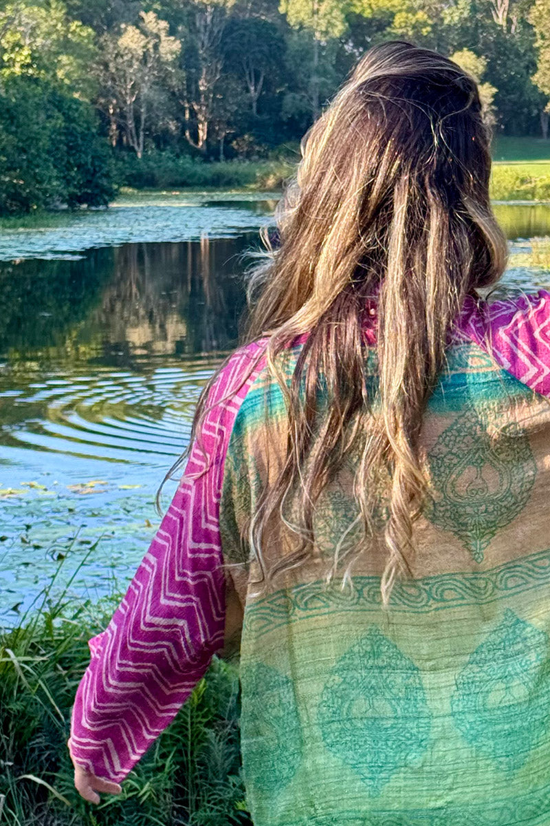 Vintage Sari Amira - Orchid (wool/silk)