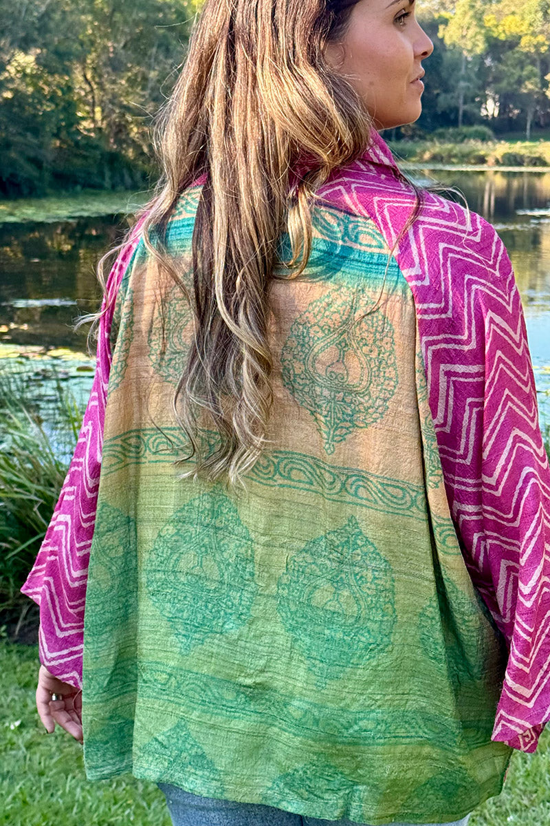 Vintage Sari Amira - Orchid (wool/silk)