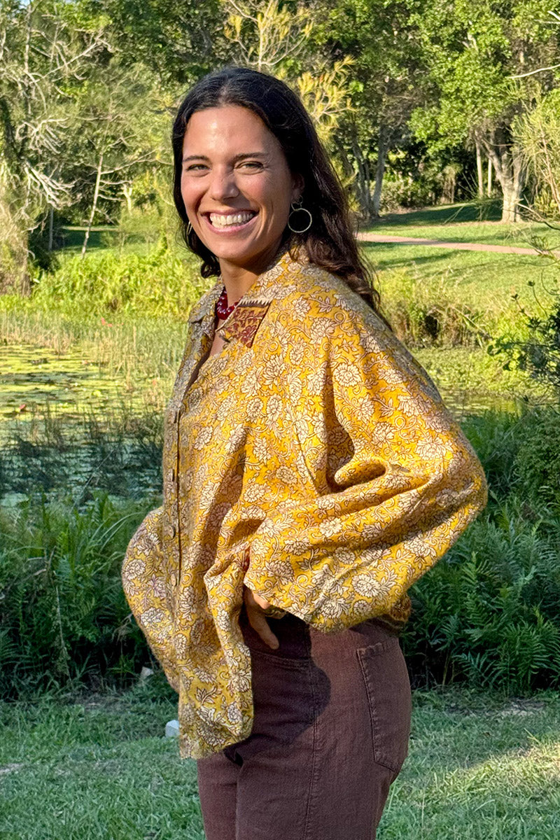Vintage Sari Amira - Gold Dust (wool/silk)