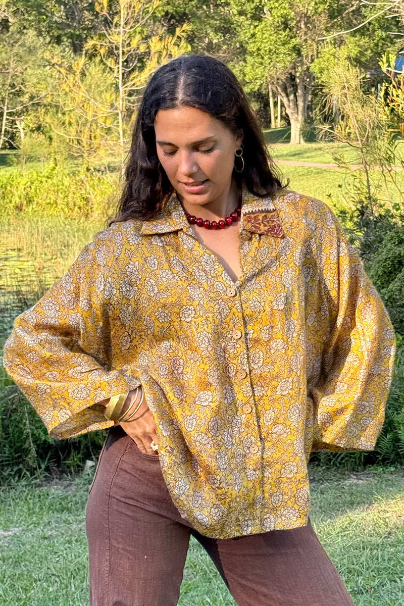 Vintage Sari Amira - Gold Dust (wool/silk)