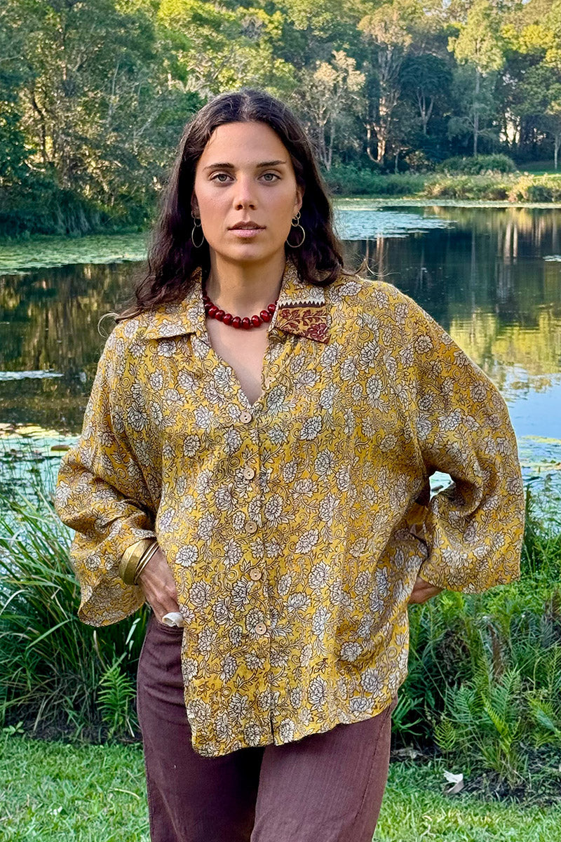Vintage Sari Amira - Gold Dust (wool/silk)