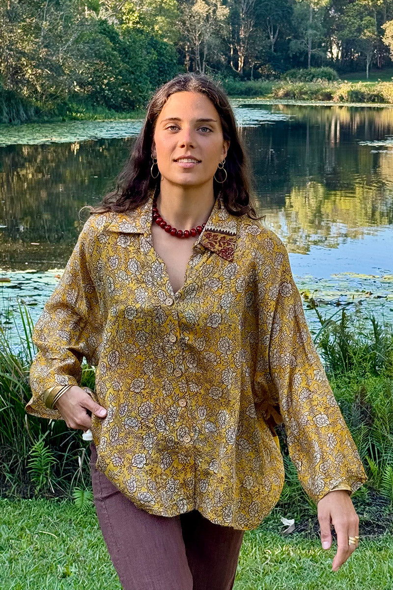Vintage Sari Amira - Gold Dust (wool/silk)