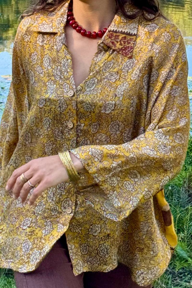 Vintage Sari Amira - Gold Dust (wool/silk)
