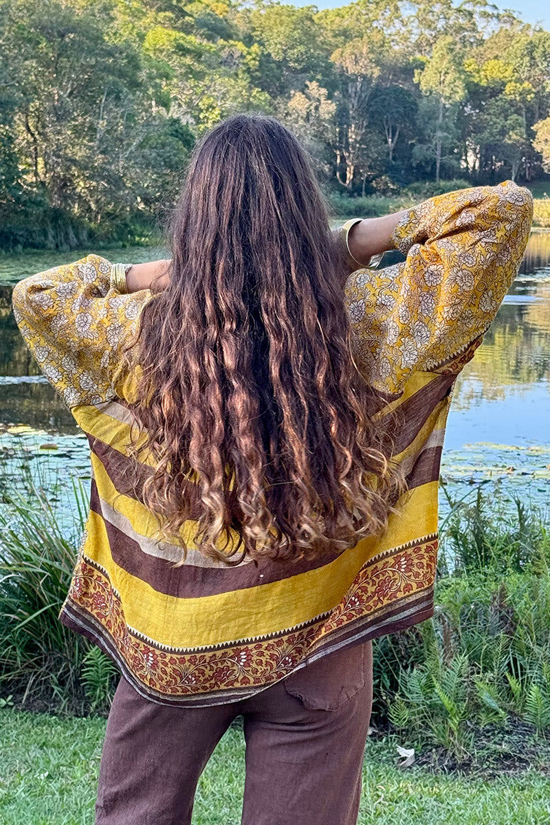 Vintage Sari Amira - Gold Dust (wool/silk)