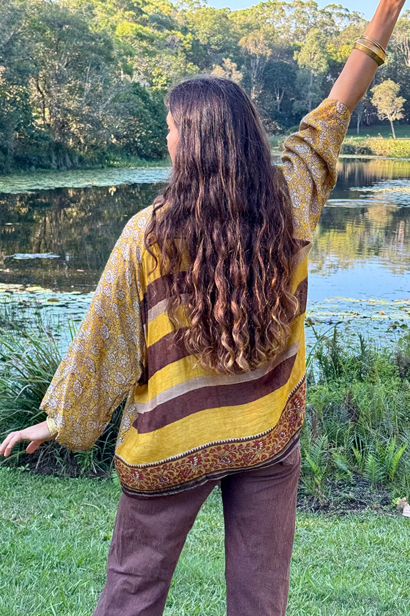 Vintage Sari Amira - Gold Dust (wool/silk)